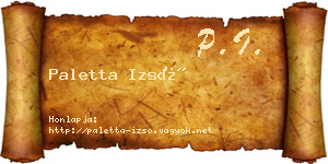 Paletta Izsó névjegykártya
